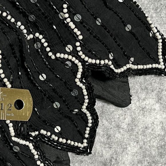 Silhouettes Dress Women's 20 ROARING 20s Sequins Beaded Flapper Girl Dress Black - Picture 14 of 17